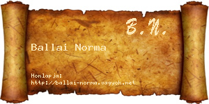 Ballai Norma névjegykártya